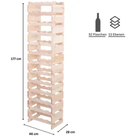 Proregal Weinregal 177 x 46 x 28 cm Natur