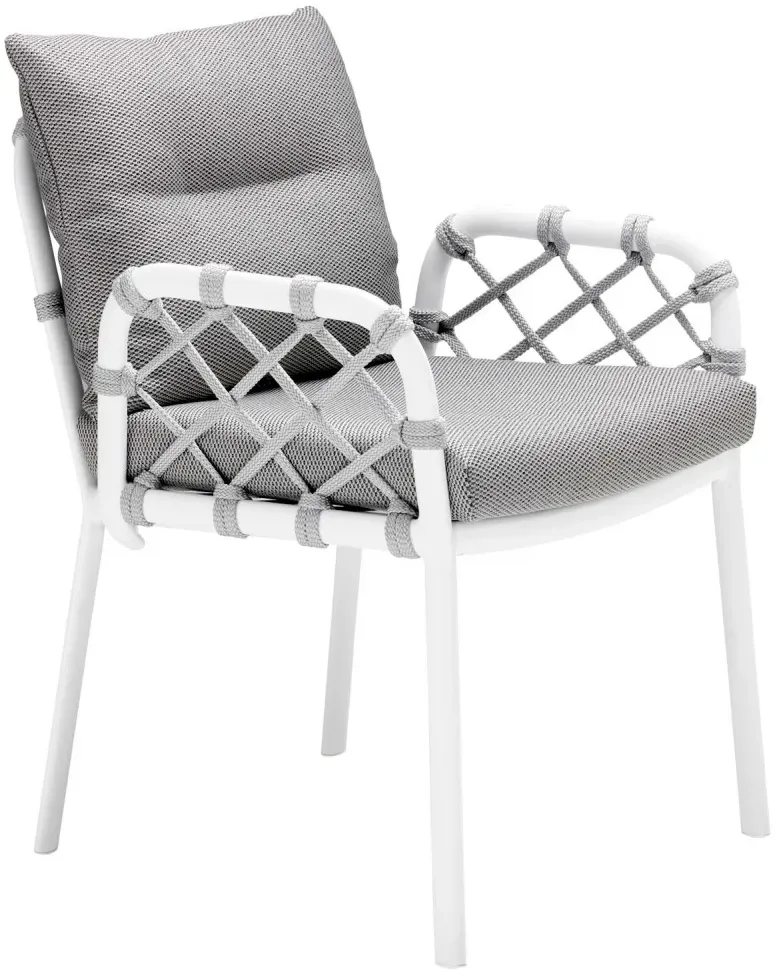 Dining Sessel Caro - 301 - weiß wetterfest 626 - anthracite