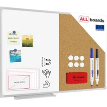 ALLboards Kombitafel 90 x 60 cm Braun/Weiß