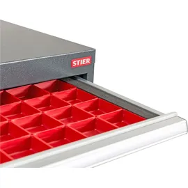 Stier Schubladeneinteilung Kleinteilekästen BLH 100 mm Innenmaß 800x450 mm 5 KTK 150x150 mm