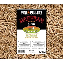 PINI Grillpellets Nr. 9 Apfel 10 kg BBQ Hartholzpellets zum Grillen Räuchern Smoken