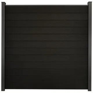 GroJaSolid Steckzaun Quadratisch WPC / BPC, Schwarz co-ex.