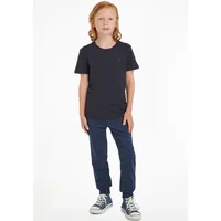 Tommy Hilfiger Jungen T-Shirt Kurzarm Rundhalsausschnitt, Blau (Sky Captain),