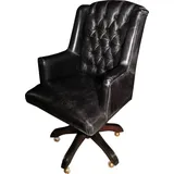Casa Padrino Chefsessel Leder Schwarz