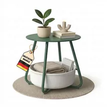Coemo Beistelltisch Kosi mit Canvas Korb - Metallgestell mit Stoffkorb, Ø Gr.: onesize