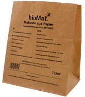 BIOMAT® Bioabfallbeutel aus Kraftpapier, 7 Liter, Bioabfallbeutel biologisch abbaubar und kompostierbar, 1 Bündel = 40 Stück, 1-lagig nassfest