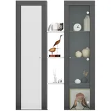 xonox.home Aufsatzvitrine 102 x 141 x 27 cm Weiß/Grau