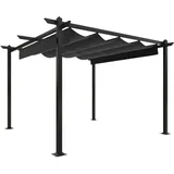 vidaXL Pavillon mit Ausziehbarem Dach 3 x 3 m anthrazit