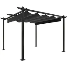 vidaXL Pavillon mit Ausziehbarem Dach 3 x 3 m anthrazit