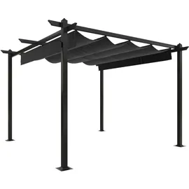 vidaXL Pavillon mit Ausziehbarem Dach 3 x 3 m anthrazit