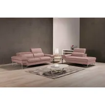 Egoitaliano Polstergarnitur Princess Design und Sitzkomfort im Einklang, bequem und hochwertig, Set aus 2,5 Sitzer und freitehende Ottomane, Kopfstützen verstellbar rosa