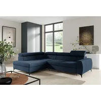 Fun Möbel Ecksofa Schlafsofa Sofa TORONTO Stoff Element Blau