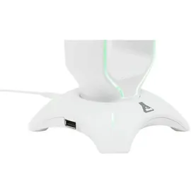 THE G-LAB K-Stand Radon - Gaming Kopfhörer Stander - RGB-Hintergrundbeleuchtung, USB-Hub 2 x 2,0, rutschfeste Basis - Universalhalterung für Game... - Weiß