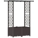 vidaXL Hochbeet mit Rankgitter und Dach 124,5 x 40 x 138 cm Braun