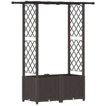vidaXL Hochbeet mit Rankgitter und Dach 124,5 x 40 x 138 cm Braun