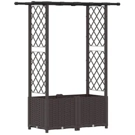 vidaXL Hochbeet mit Rankgitter und Dach 124,5 x 40 x 138 cm Braun