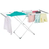 MDESIGN ausziehbarer Wäscheständer – Flügelwäscheständer mit viel Platz – platzsparender Standtrockner (BHT: 179 x 90 x 56 cm) aus Kunststoff für die Waschküche & Wohnung – weiß