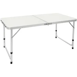 ECD Germany Tisch Klapptisch Gartentisch Falttisch Tisch Aluminium 120cm Weiß/Creme