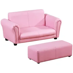 HOMCOM Kindersofa Holz, PVC, Schaumstoff