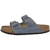 Birkenstock Arizona SFB Nubukleder geölt Weichbettung normal Sandale Sandaletten, Sommerschuhe, Badeschuhe, Riemchen, Schlappen blau 42 EU