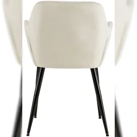 CLP 4er Set Esszimmerstühle Emia Mit Samtbezug I Polsterstuhl Mit Metallgestell I Küchenstuhl Mit Bodenschonern