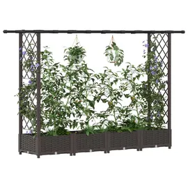 vidaXL Hochbeet mit Rankgitter und Dach 203 x 40 x 123 cm Braun