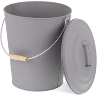 Relaxdays Ascheeimer mit Deckel, 24 Liter, für Kohle &