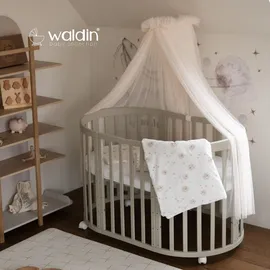Waldin Babybett OWAL Kinderbett 7in1 mit Matratze, mitwachsendes Kinder-Bett