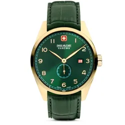SWISS MILITARY HANOWA - LYNX - Lederarmband - green dial