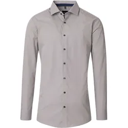 Businesshemd VENTI "VENTI Businesshemd Print", Herren, Gr. 38, Normalgrößen, beige, 100% Baumwolle, bedruckt, schmal, Hemden