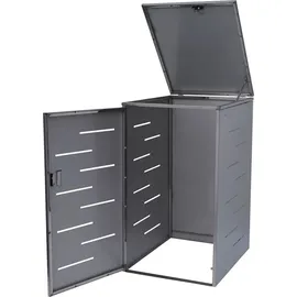 Mendler Mülltonnenverkleidung E83 für 1 Tonnen 108 x 61 x 76 cm silber