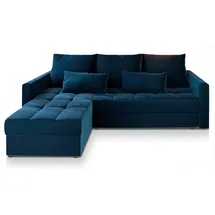masseno Ecksofa mit Schlaffunktion Kos , blau , Maße (cm): B: 220 H: 85