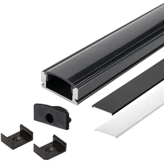 Energmix 2m LED Aluprofil Schwarz LED-Profil