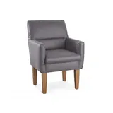 CAVADORE Diningsessel Kira, Polstersessel für Küche, Esszimmer oder Wohnküche in Büffellederoptik, Passend zur Küchengarnitur Kira, 66 x 96 x 71, Mikrofaser: hellgrau