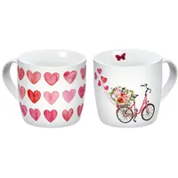 Geda Labels Tasse Watercolor Love 0,25 l Rosa 2 St.