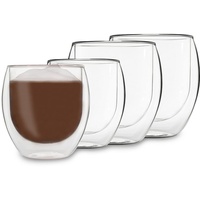 DUOS® Jumbo Latte Macchiato Gläser Set (2x2 Größen), Doppelwandige Gläser Latte Macchiato, Doppelwandige Kaffeegläser, Teegläser, Cappuccino Gläser Eiskaffee Thermogläser doppelwandig Espressotassen