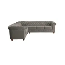 S-Style Chesterfield Ecksofa Cleo Blink ¦ grau ¦ Maße (cm): B: 264 H: 72