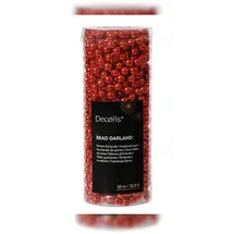 Christmas Decorations TrendLine Perlenkette Kunststoff, 8 mm x 10 m, weihnachtsrot