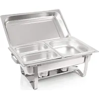 BC-ELEC Speisenwärmer Buffetwärmer 1x GN1/2 + 2x GN1/4 bain marie mit Deckel, 60x37x29cm