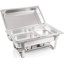 BC-ELEC Speisenwärmer Buffetwärmer 1x GN1/2 + 2x GN1/4 bain marie mit Deckel, 60x37x29cm