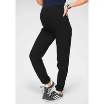 NEUN MONATE Umstandssweathose NEUN MONATE "Sweatshose mit Bund", Damen, Gr. 40/42, N-Gr, schwarz, Sweatware, Obermaterial: 95% Baumwolle, 5% Elasthan, unifarben, Basic, lässig geschnitten lang, Hosen, mit breitem Rippenbündchen