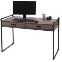 Mendler Schreibtisch HWC-F58, Bürotisch Computertisch, Industriedesign 75x120x60cm 3D-Struktur braun Wildeiche-Optik