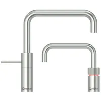 Quooker Nordic Square Twintaps mit PRO3 Reservoir Voll-Edelstahl 3NSRVSTT