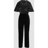 S.Oliver - Jumpsuit aus Samt mit Pailletten, Damen, schwarz, 36