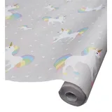 PAPSTAR Tischdecke Papiertischdecke Einhorn Motiv 5000x1200mm, bunt 1 Stück (Rolle 1-tlg, Papiertischdecke), Papiertischdecke Mädchenparty Einhornparty Mottoparty Einmaltischdecke bunt
