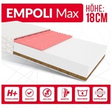 FDM Empoli Schaumstoffmatratze 80 x 200 cm Thermoplastischer Visco-Schaum Kokos Matratze Härtegrade H4/H3 (Hart/Mittelhart) Höhe 13 cm Zweiseitig Abnehmbarer Bezug Waschbar