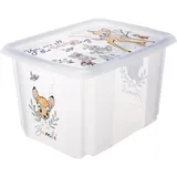 keeeper Aufbewahrungsbox mit Deckel, Dreh- und stapelbar, Für Kinder, 30 l, karolina Transparent