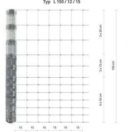 casa pura Wildzaun 50 m x 150 cm Silber/Eisen