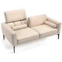 Sofanella 2-Sitzer Leder BIANCO, Relaxsofa, Designsofa, Designer Couch, Italienisches Sofa, 2er Sofa beige