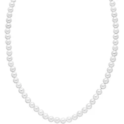 Perlenkette PURELEI "Schmuck Geschenk Diligence, 23161", silber (edelstahlfarben, weiß), Halsketten, Damen, Edelstahl-Perlen, L: 50cm, Edelstahl, Perlen, mit Süßwasserzuchtperle